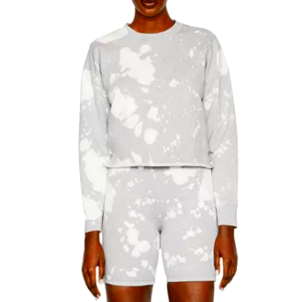EUC Frame Easy Bleach Splatte Shirttail Sweatshirt Tie-dye, XS